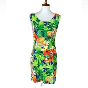 Vintage Jams World Marilyn sheath dress with flowers and pineapples Size Medium